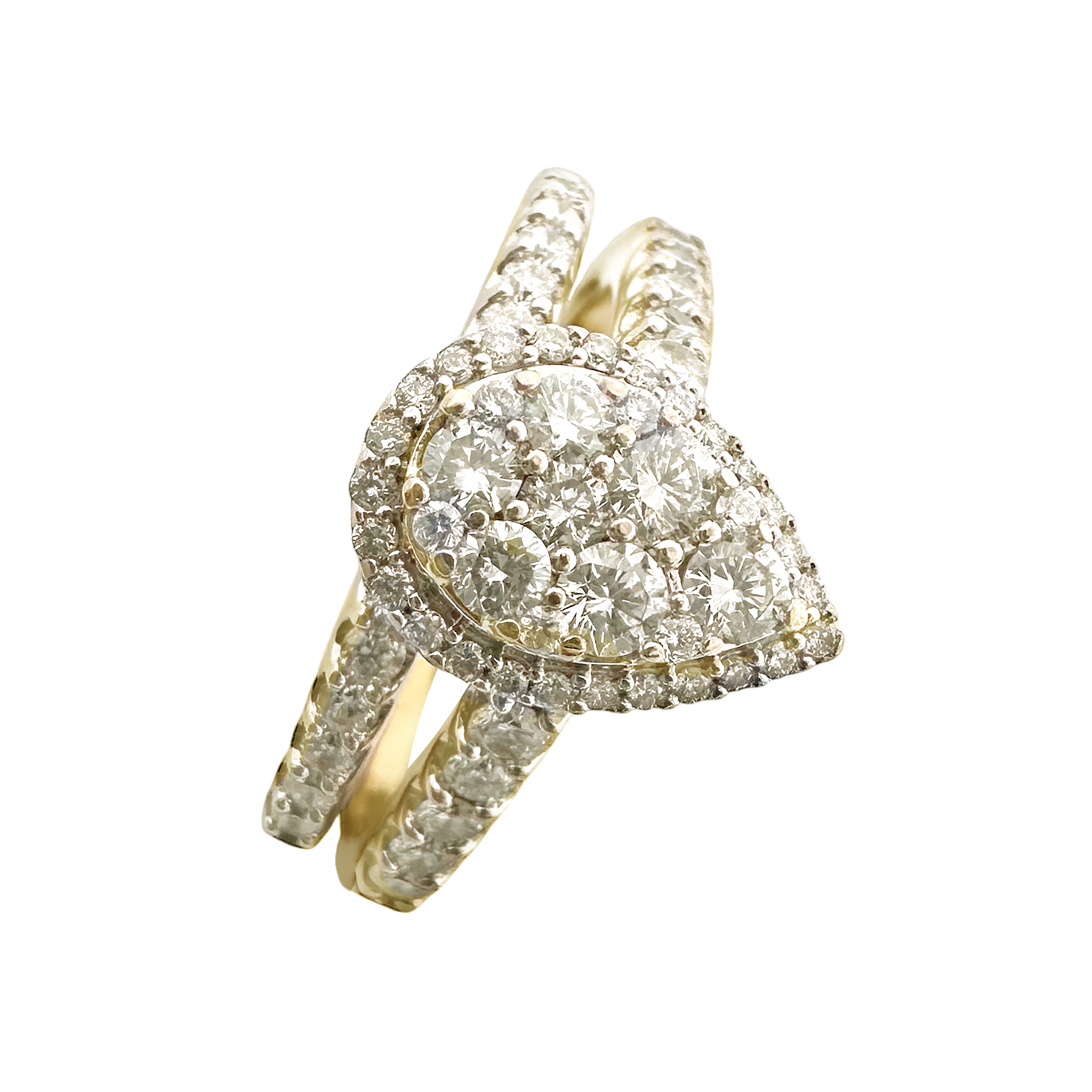 14K White Gold Diamond Bridal Set Size 8 4.2Dwt