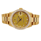 Pre-Owned 1986  Rolex President 31Mm Watch Champagne Diamond Dial & Bezel 18K Yellow Gold  68278