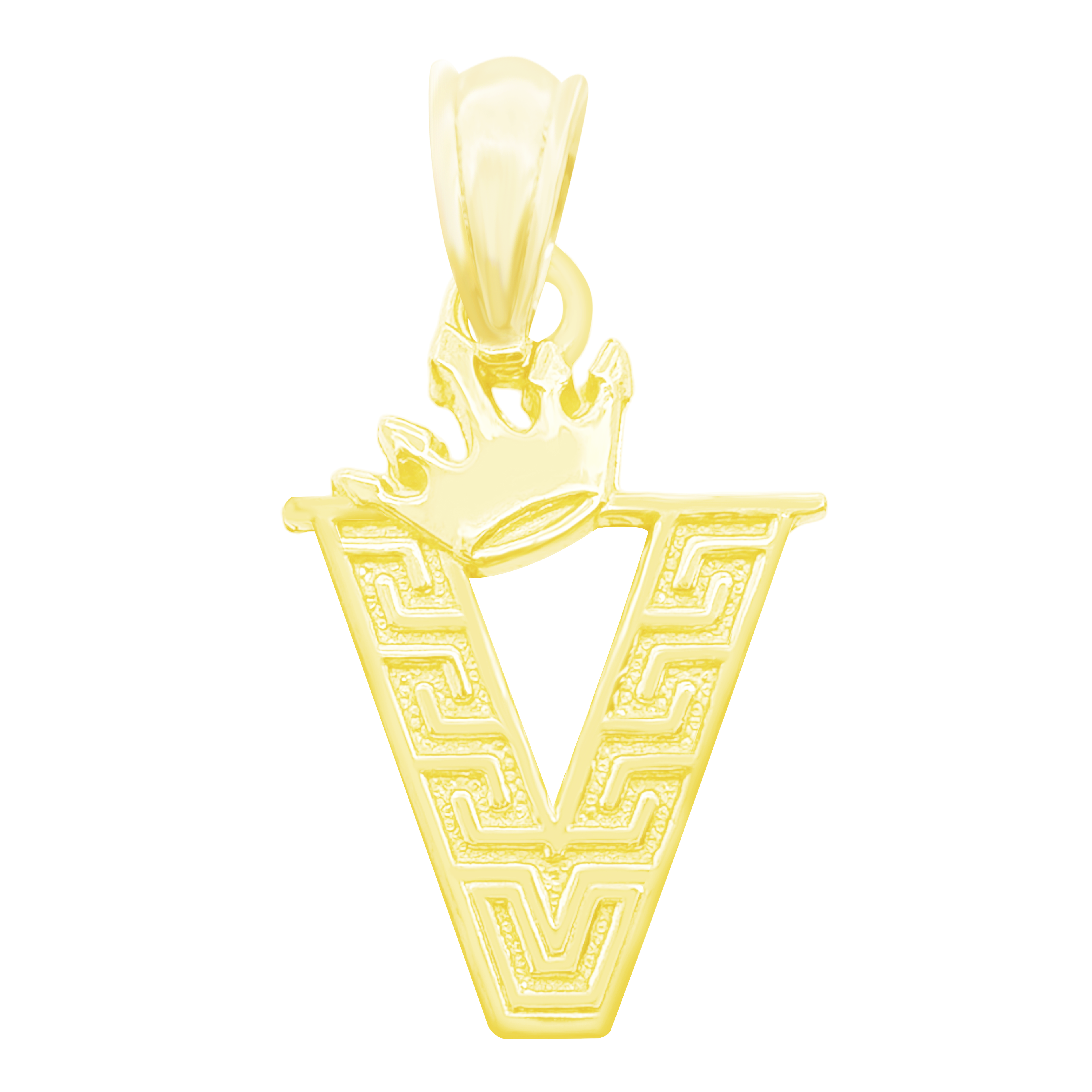 10K Yellow Gold Letter "V" Pendant 0.5Dwt