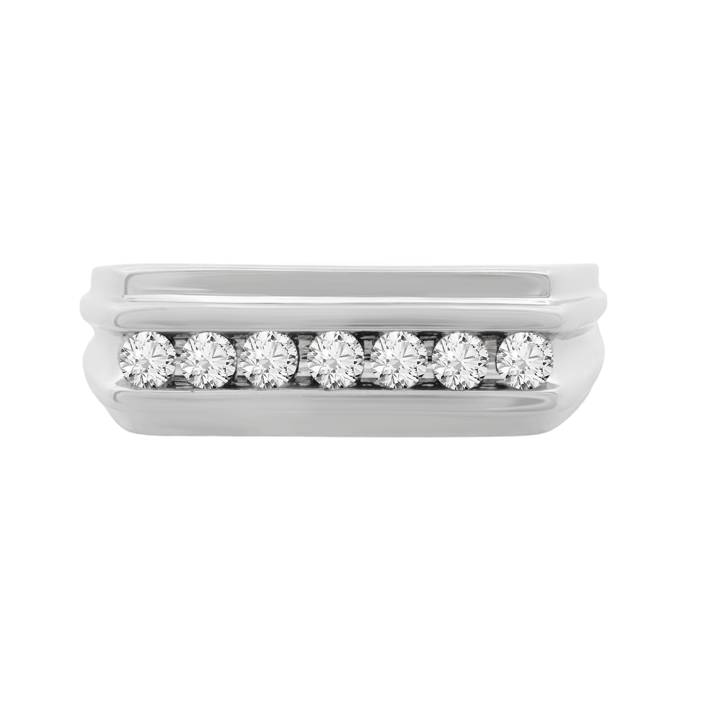 14K White Gold Diamond Wedding Band Ring Size 10 3.9Dwt