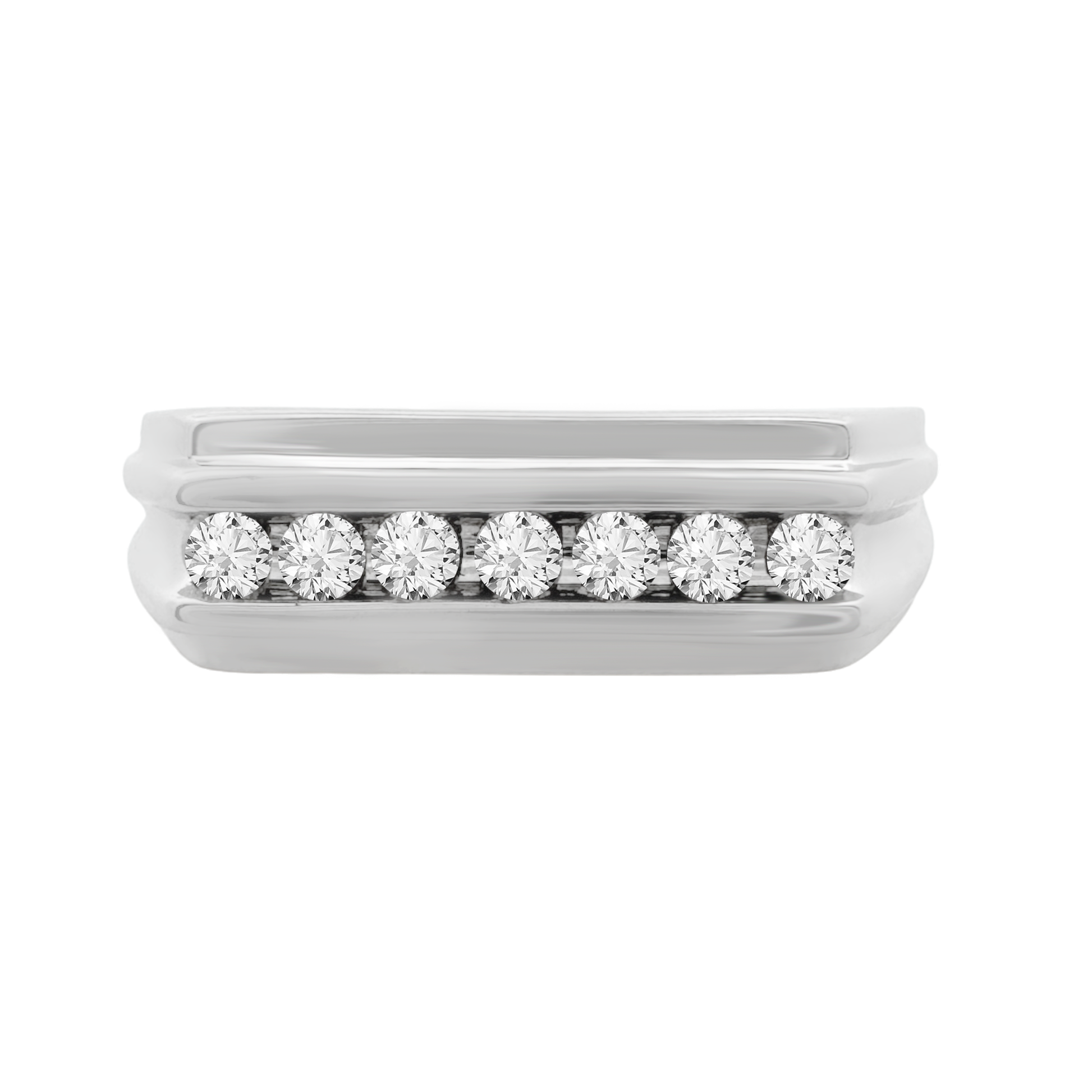 14K White Gold Diamond Wedding Band Ring Size 10 3.9Dwt