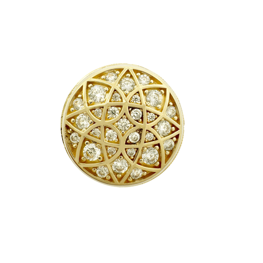10K Yellow Gold Cz Rosetta Fashion Mens Ring Size 11 6.2Dwt