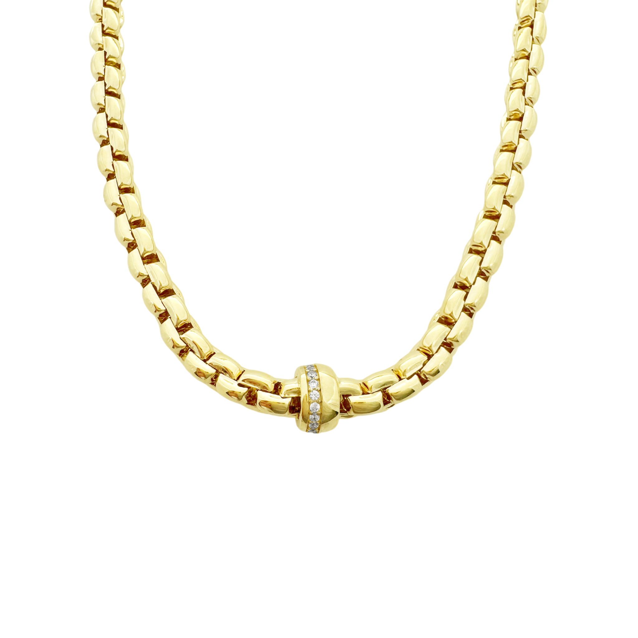 14K Yellow Gold Ladies Fancy Link Necklace 18.5In 16.5Dwt