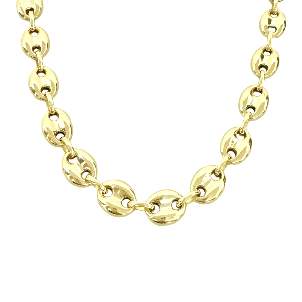 14K Yellow Gold Mariner Puff Link Chain 9.5Mm 24In 19.5Dwt
