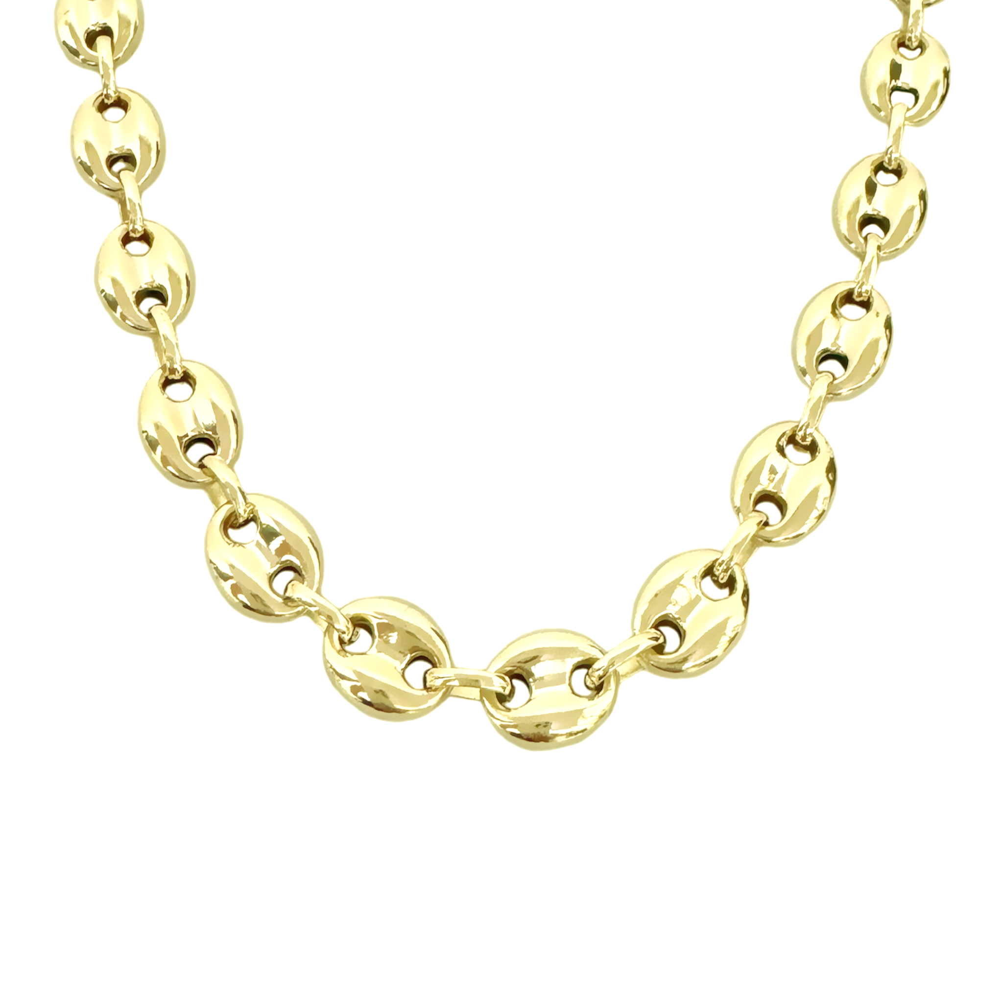 14K Yellow Gold Mariner Puff Link Chain 9.5Mm 24In 19.5Dwt
