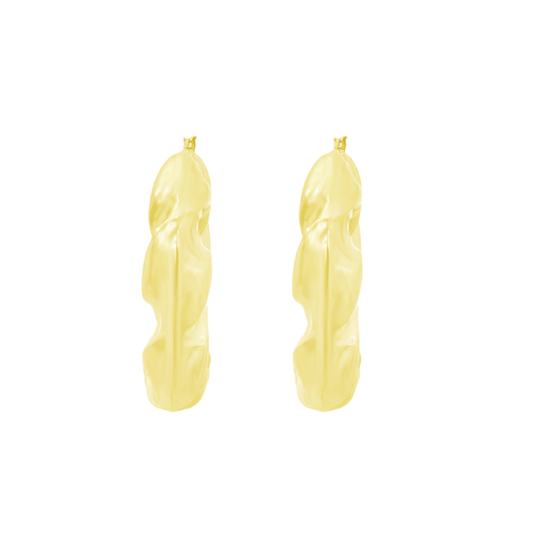 10K Yellow Gold Hollow Hoop Earrings 8.8Dwt