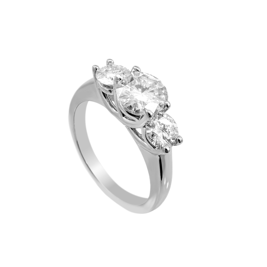 14K White Gold Moissanite Engagement Ring Size 7 2.9Dwt