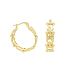 10K Yellow Gold Stirrup Hoop Earrings 3.1Dwt