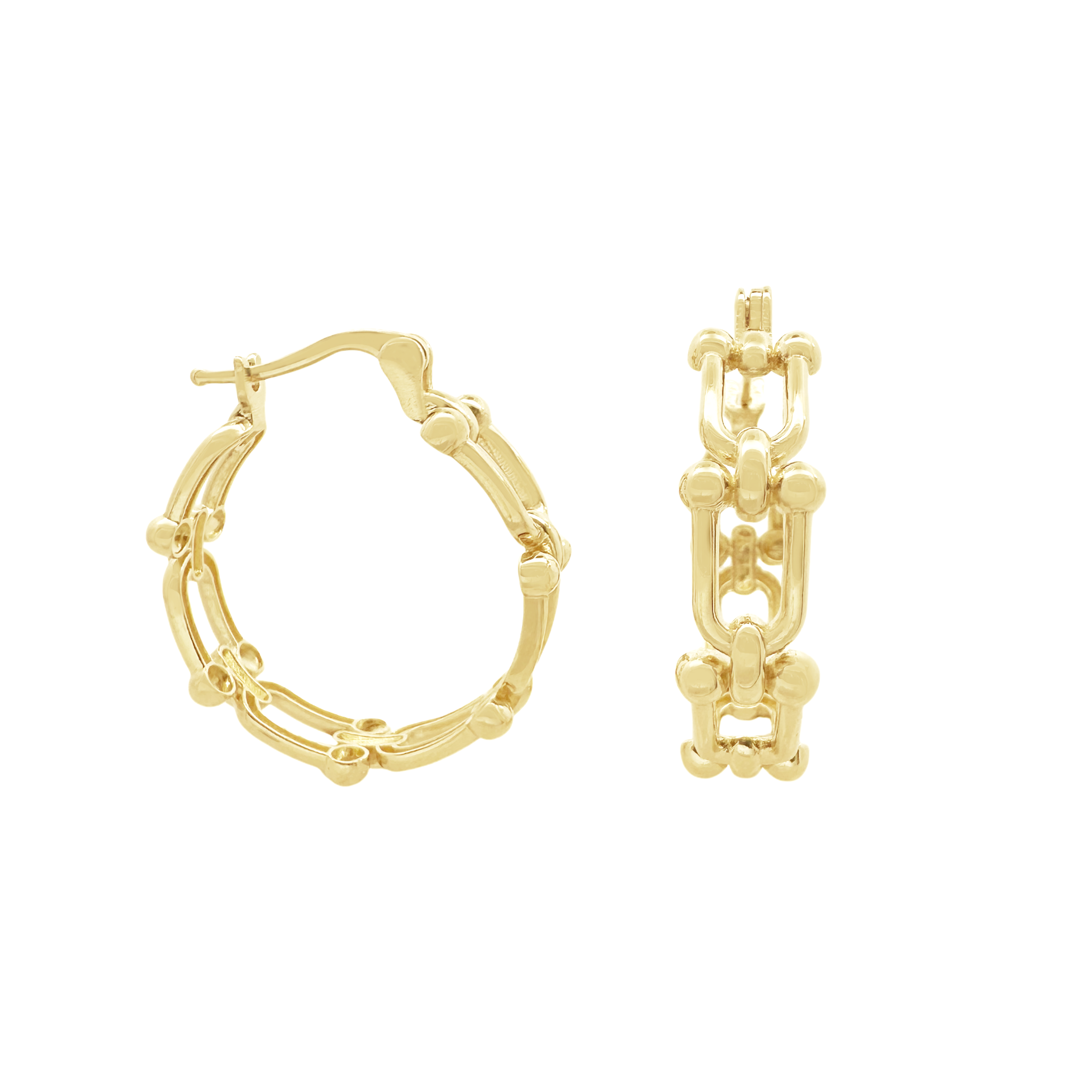 10K Yellow Gold Stirrup Hoop Earrings 3.1Dwt