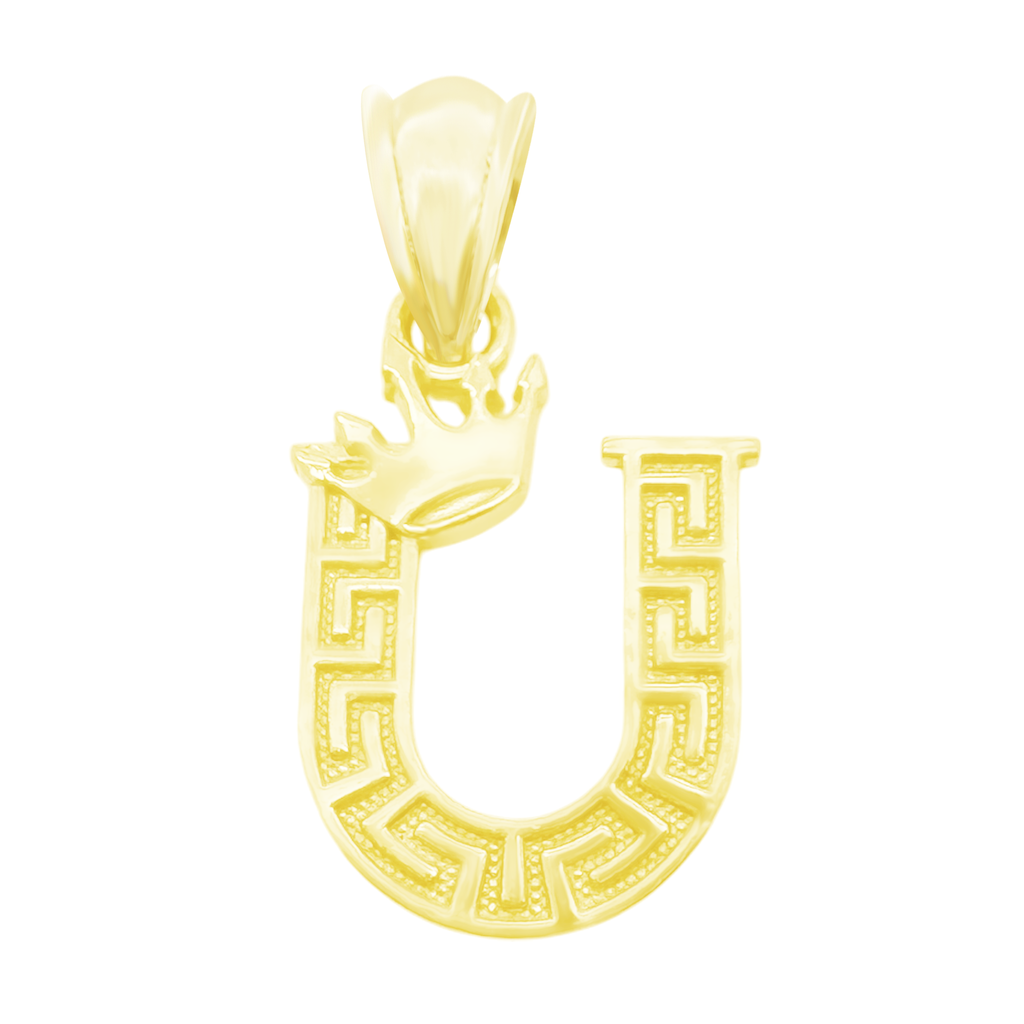 10K Yellow Gold Letter "U" Pendant 0.4Dwt