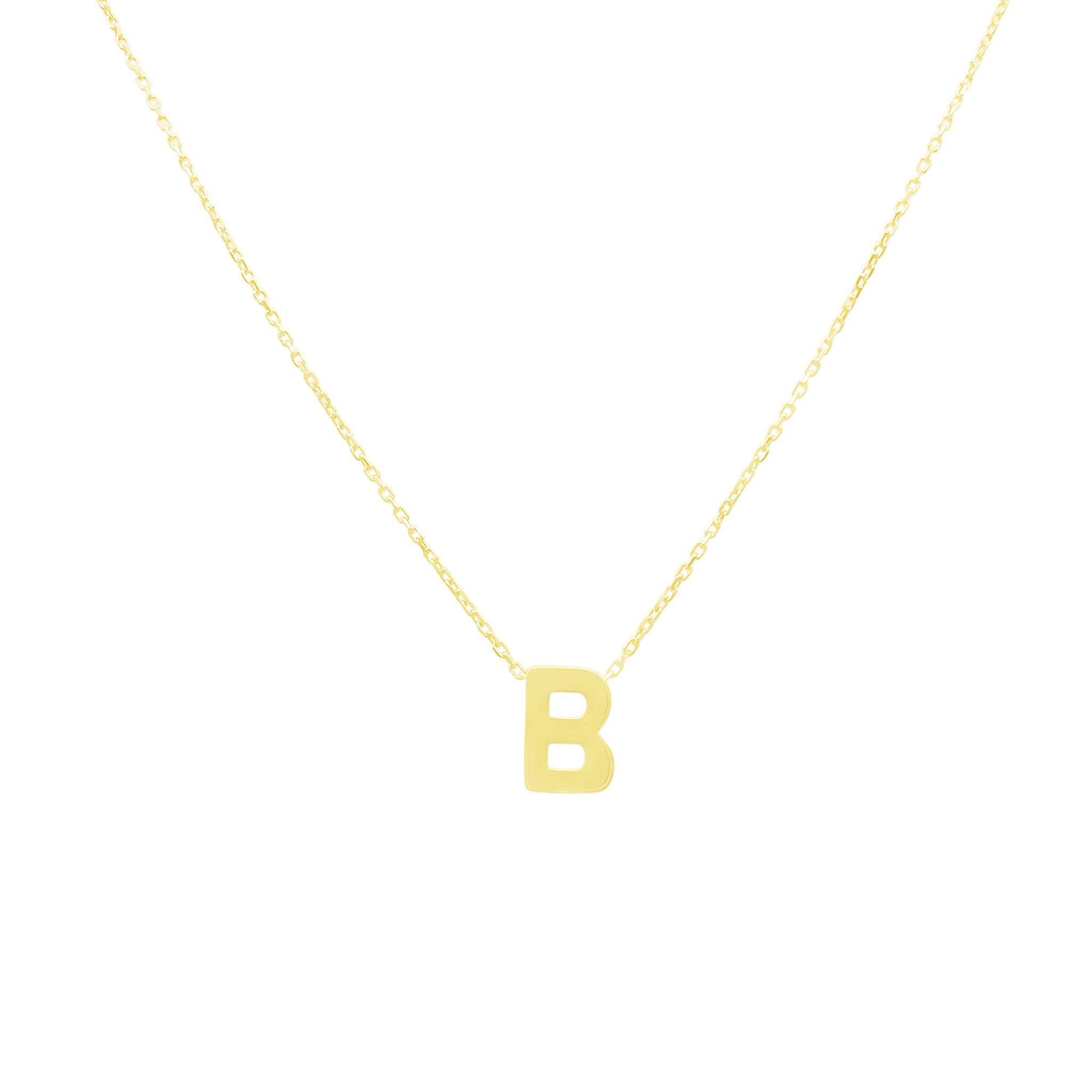 14K Yellow Gold Letter "B" Necklace 0.9Dwt