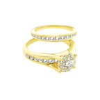 14K Yellow Gold Diamond Bridal Set Size 7 4.4Dwt