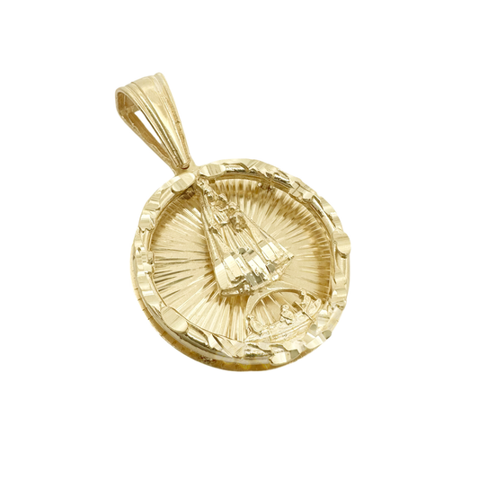 10K Yellow Gold 3D Caridad Del Cobre Pendant 7.6Dwt