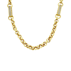 14K Yellow Gold Ladies Fancy Rolo Link Necklace 18.5In 9.8Dwt