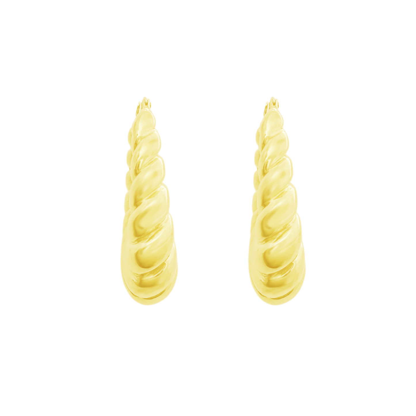 10K Yellow Gold Hollow Hoop Earrings 3.4Dwt