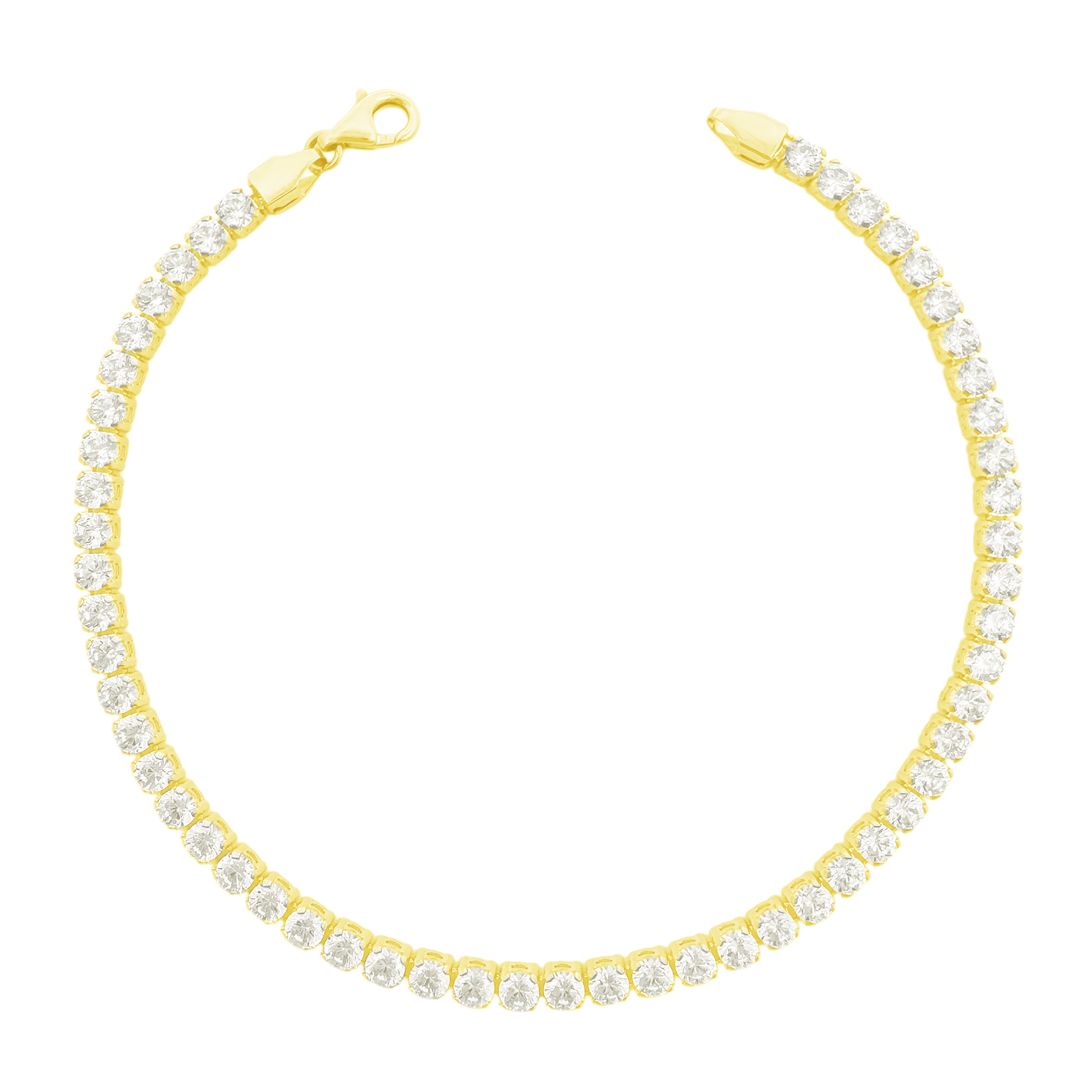14K Yellow Gold Cz Tennis Bracelet 7.5In 3.4Dwt