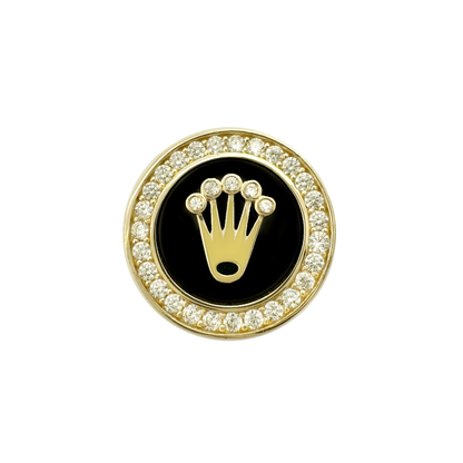 10K Yellow God Cz Rolex Style Fashion Mens Ring Size 11 5.5Dwt