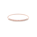 1/2Ctw 14K Rose Gold Diamond + Titanium Wire Bangle 3.7Dwt
