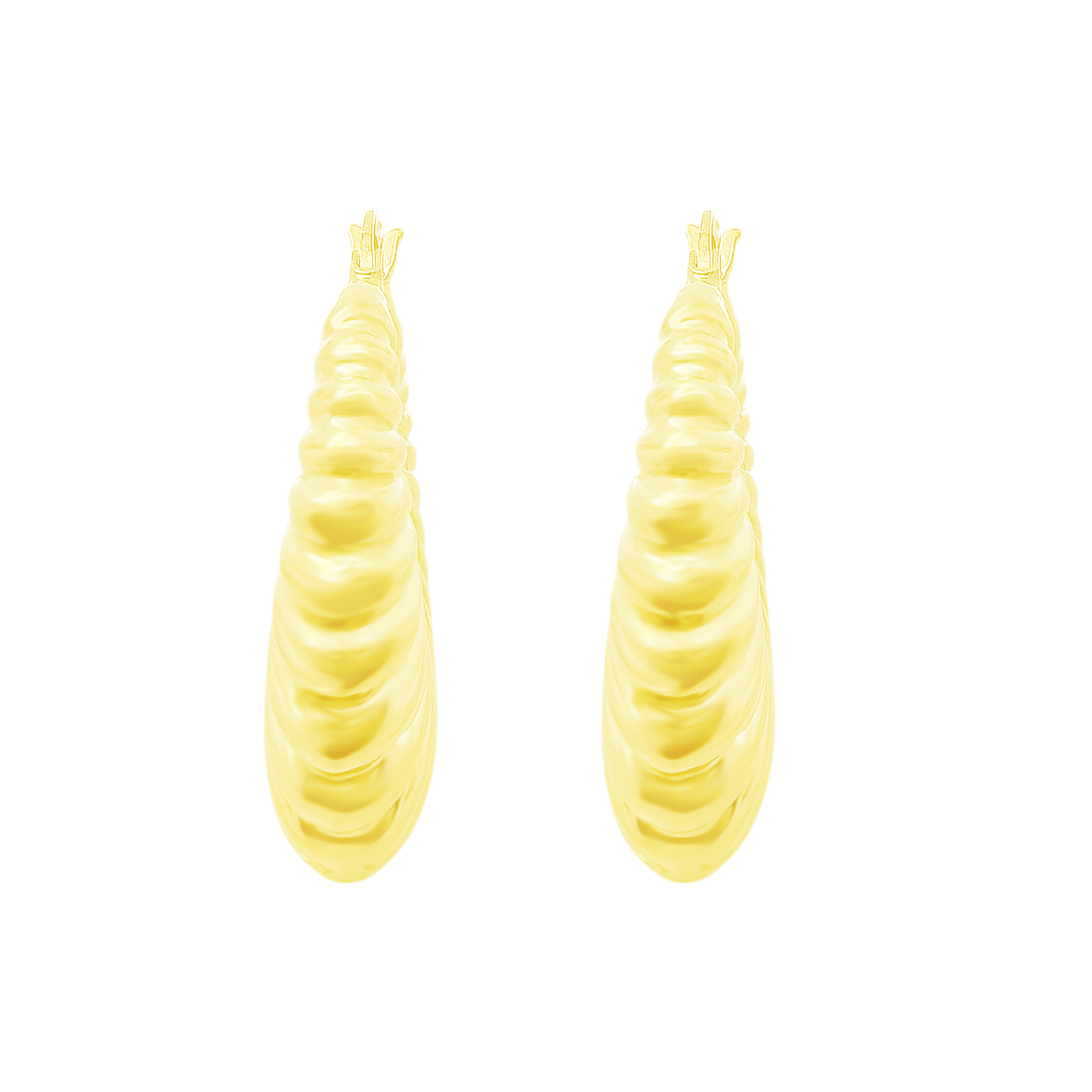 10K Yellow Gold Hollow Hoop Earrings 3.1Dwt