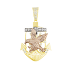 10K Tri Color Gold Eagle & Anchor Style Pendant 4.9Dwt
