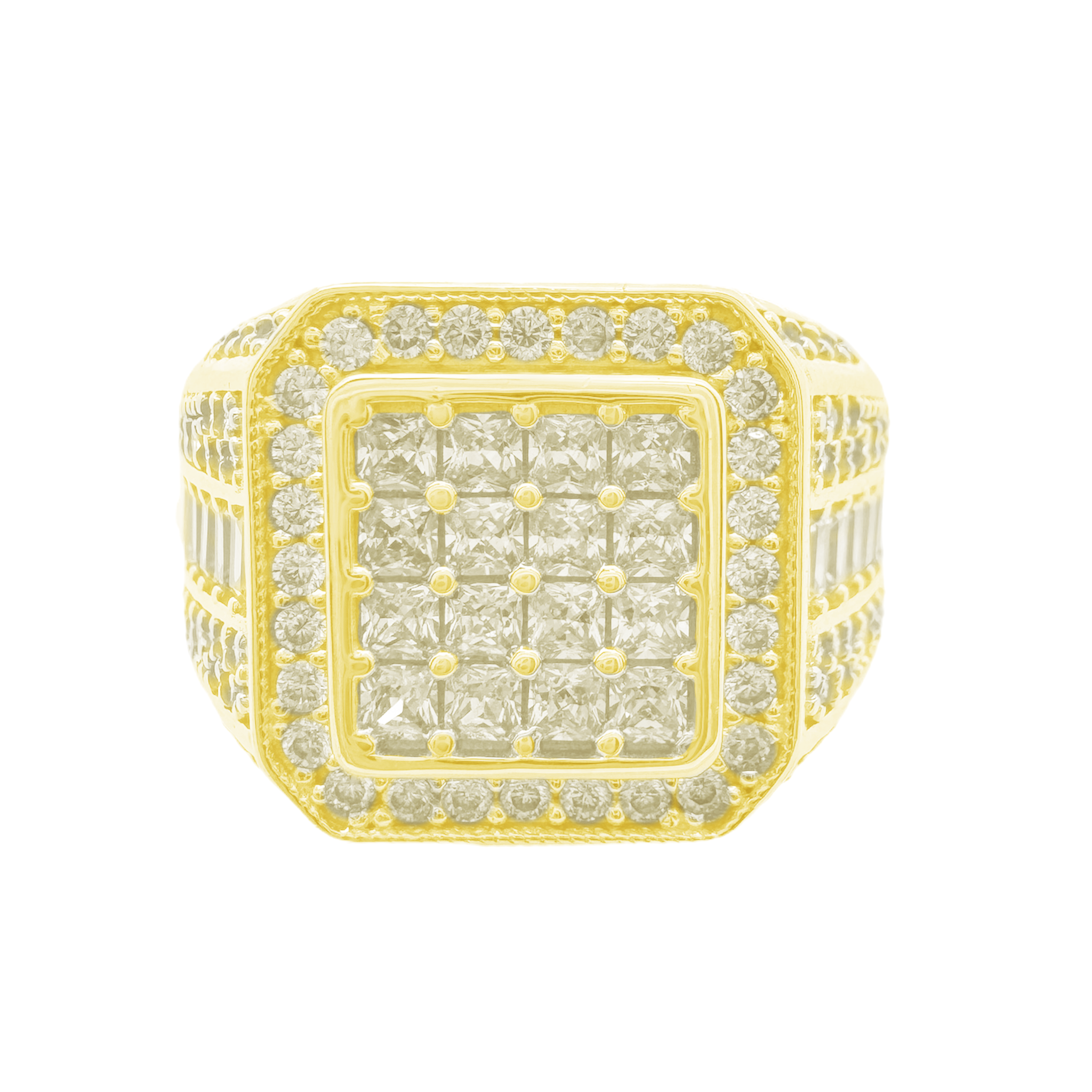 10K Yellow Gold Cz Fashion Mens Ring Size 11 5.8Dwt