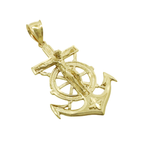 10K Yellow Gold Anchor Crucifix Pendant 4.6Dwt