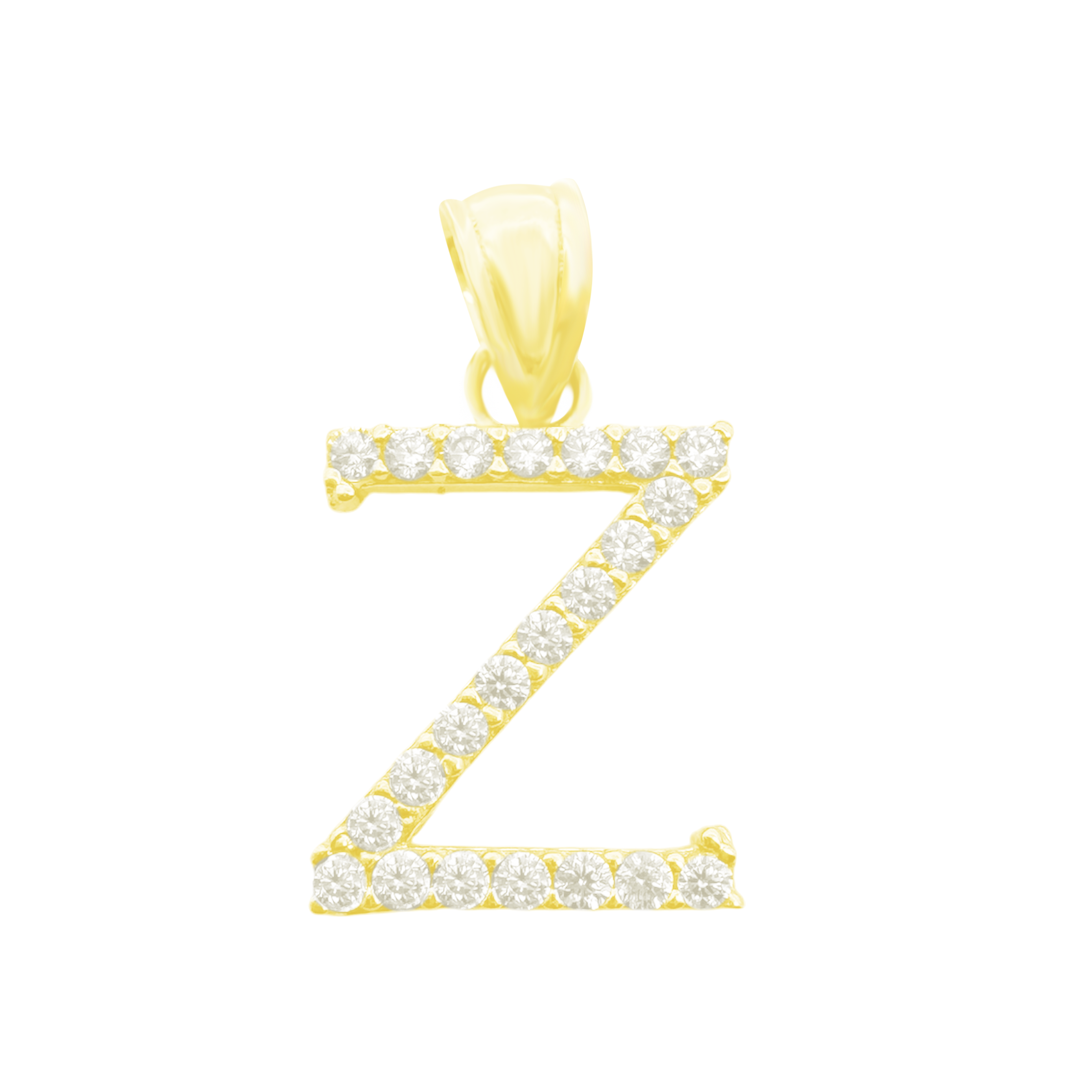10K Yellow Gold Cubic Zirconia Letter "Z" Pendant 0.5Dwt