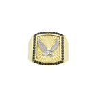10K Two Tone Mens Eagle Ring Size 13 4.8Dwt