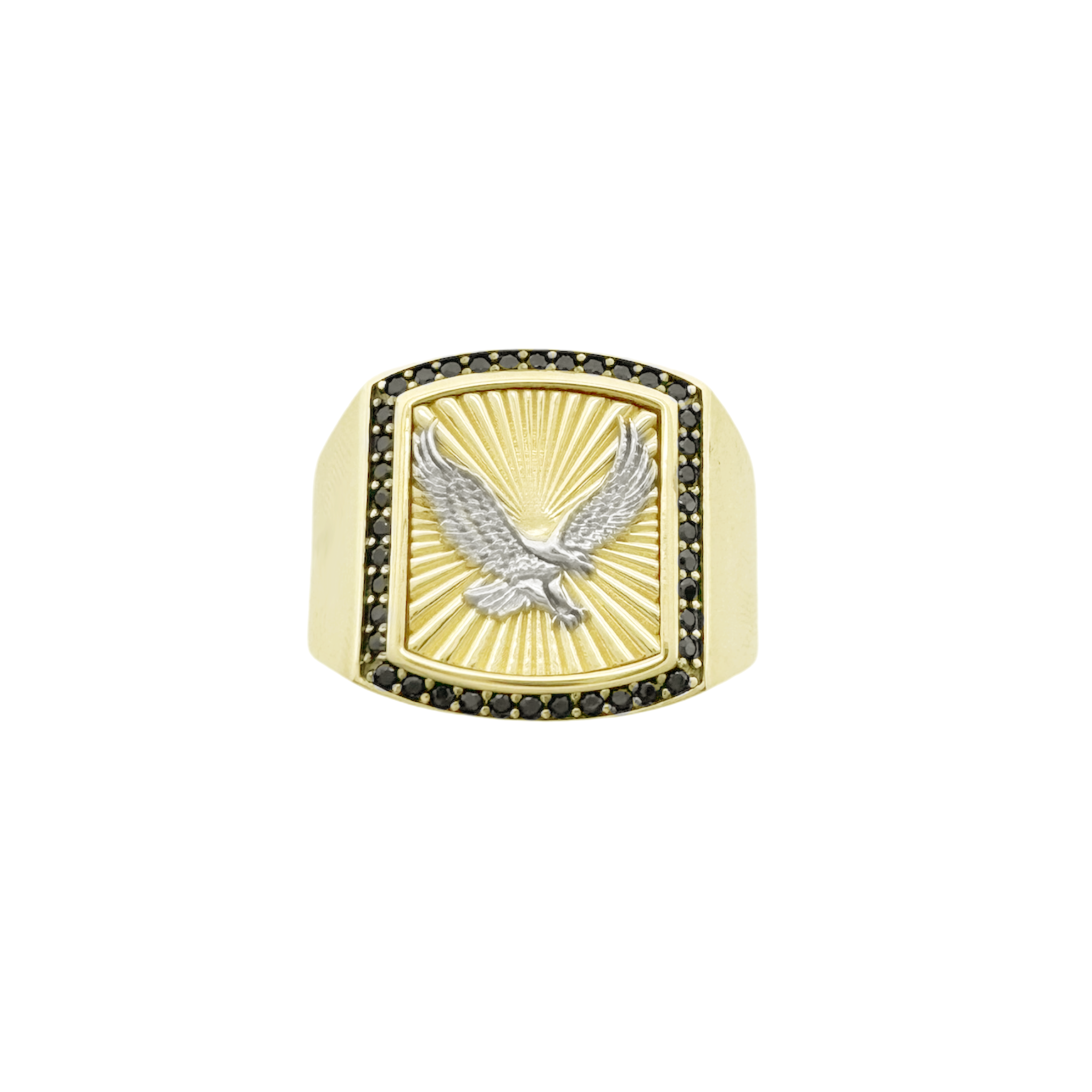 10K Two Tone Mens Eagle Ring Size 13 4.8Dwt