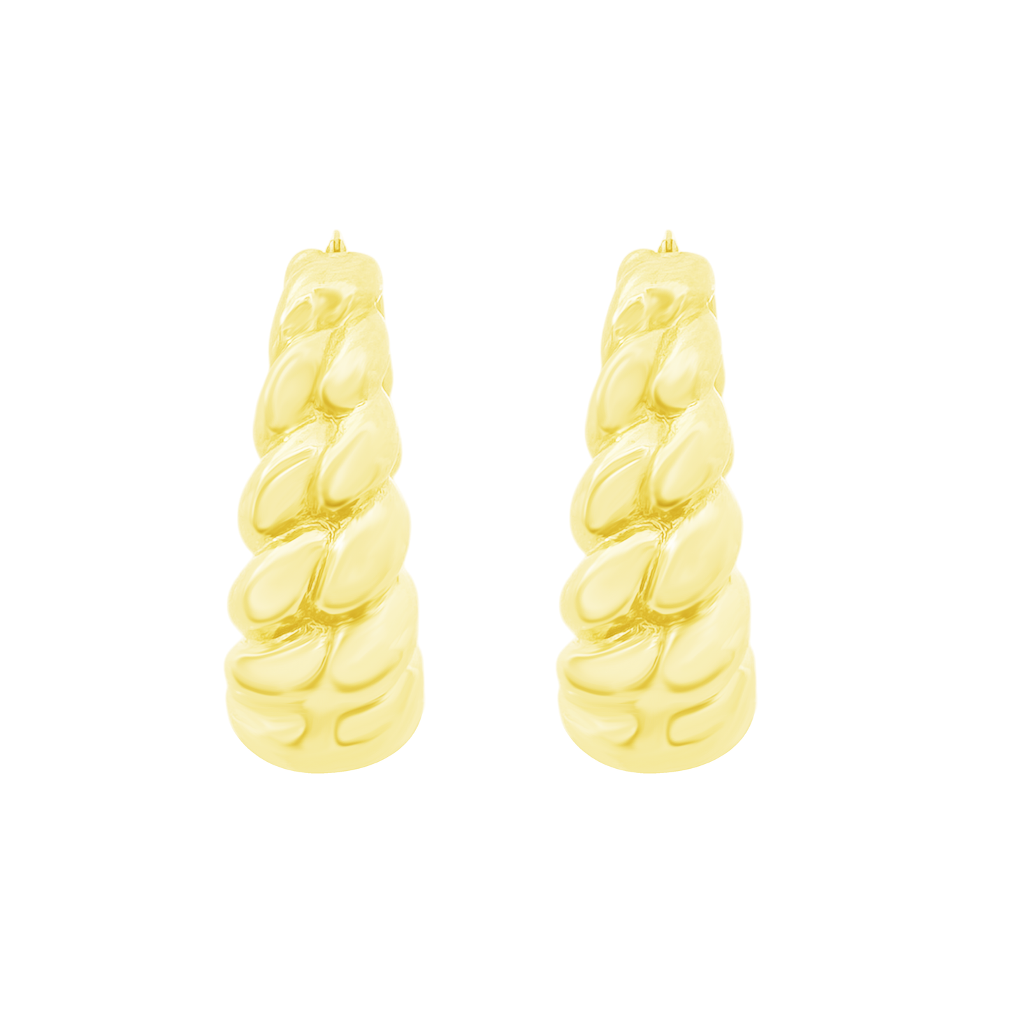 10K Yellow Gold Hollow Hoop Earrings 3.7Dwt
