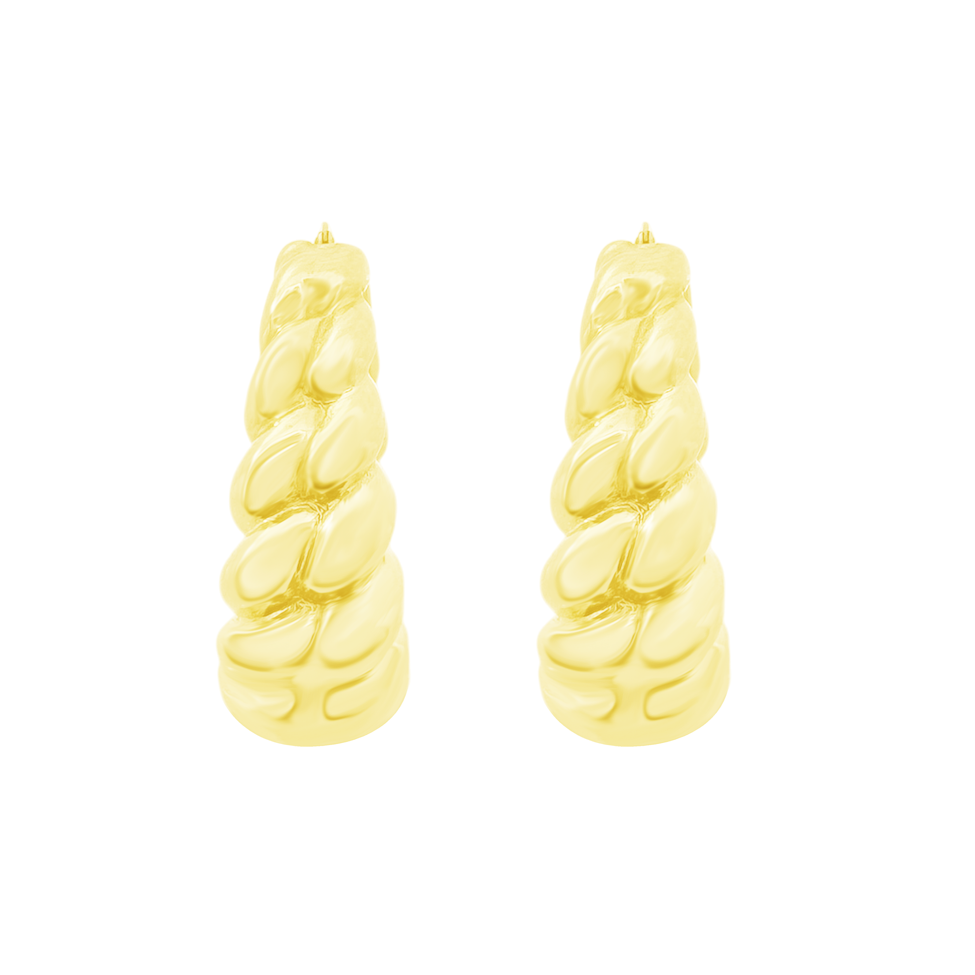 10K Yellow Gold Hollow Hoop Earrings 3.7Dwt