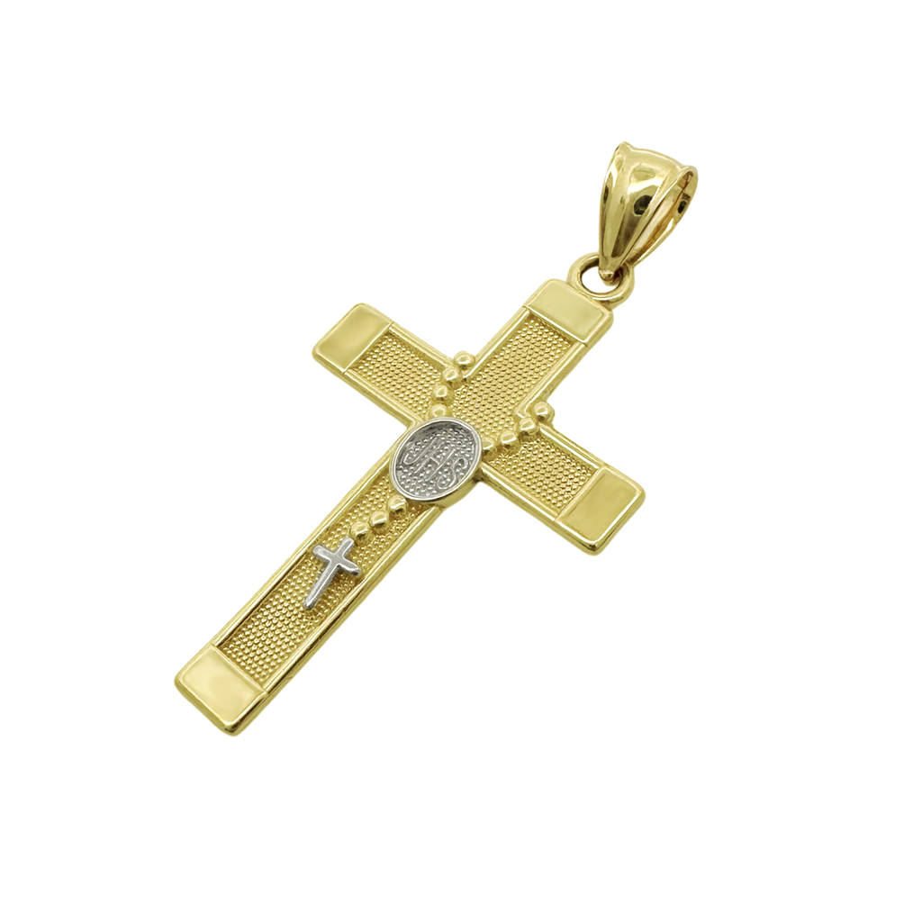 10K Yellow Gold Cross Pendant 1.8Dwt