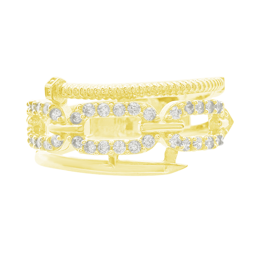 10K Yellow Gold Cz Fashion Ring Size 6.5 2.0 Dwt