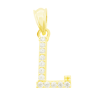10K Yellow Gold Cubic Zirconia Letter "L" Pendant 0.3Dwt