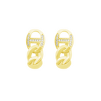 10K Yellow Gold Cz Link Style Fashion Earrings 2.1Dwt