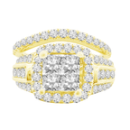 14K Yellow Gold Diamond Wedding Set Ring Size 5.5 5.2Dwt