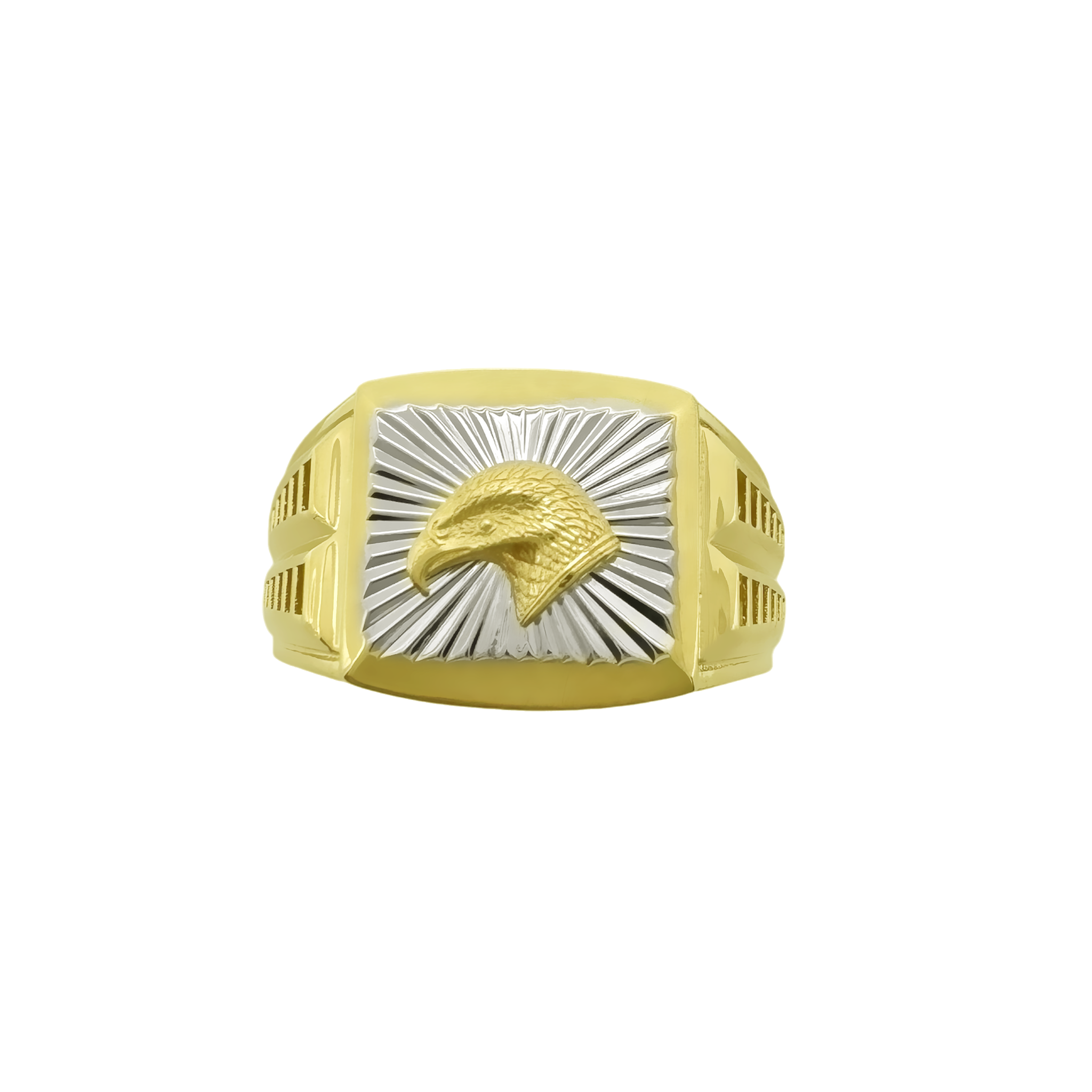 10K Two Tone Mens Eagle Ring Size 13 3.0Dwt