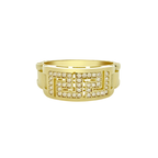 10K Yellow Gold Cz Fashion Ring Mens Size 10.5 2.4Dwt