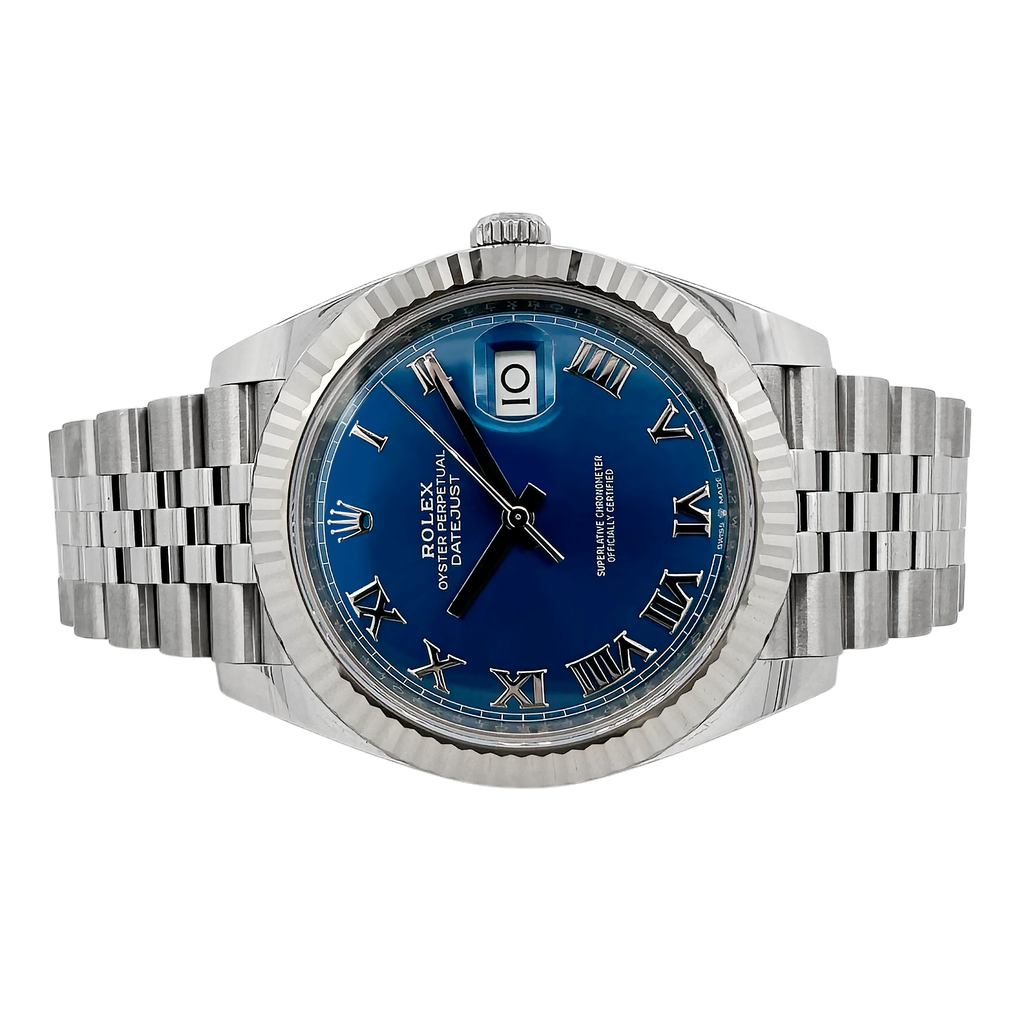 Pre-Owned 2024 Rolex Datejust Fluted Bezel Blue Index Oyster steel Jubilee Bracelet - 126334