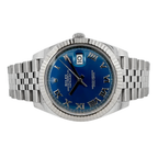 Pre-Owned 2024 Rolex Datejust Fluted Bezel Blue Index Oyster steel Jubilee Bracelet - 126334