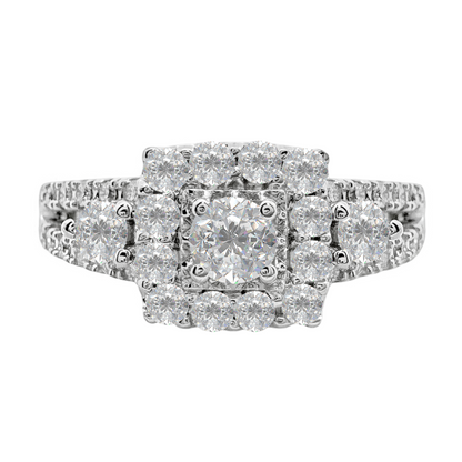 10K White Gold Diamond Engagement Ring Size 7 2.7Dwt
