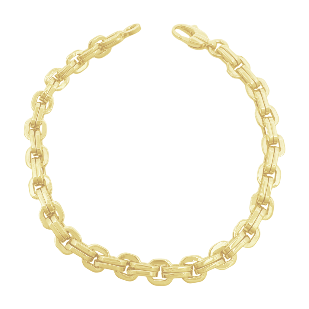 10K Yellow Gold Free Form Link Bracelet 6.5Mm 8.5In 7.9Dwt