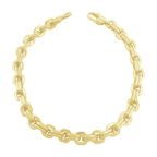 10K Yellow Gold Free Form Link Bracelet 6.5Mm 8.5In 7.9Dwt