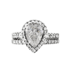 14K White Gold Diamond Wedding Set Ring Size 8.5 3.4Dwt