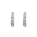14K White Gold Diamond Hoop Earrings 2.7Dwt