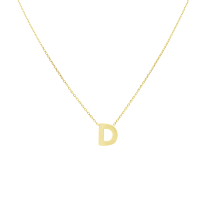 14K Yellow Gold Letter "D" Necklace 0.9Dwt