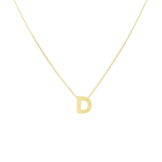 14K Yellow Gold Letter "D" Necklace 0.9Dwt