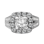 14K White Gold Diamond Engagement Ring Size 6.75 4.2Dwt