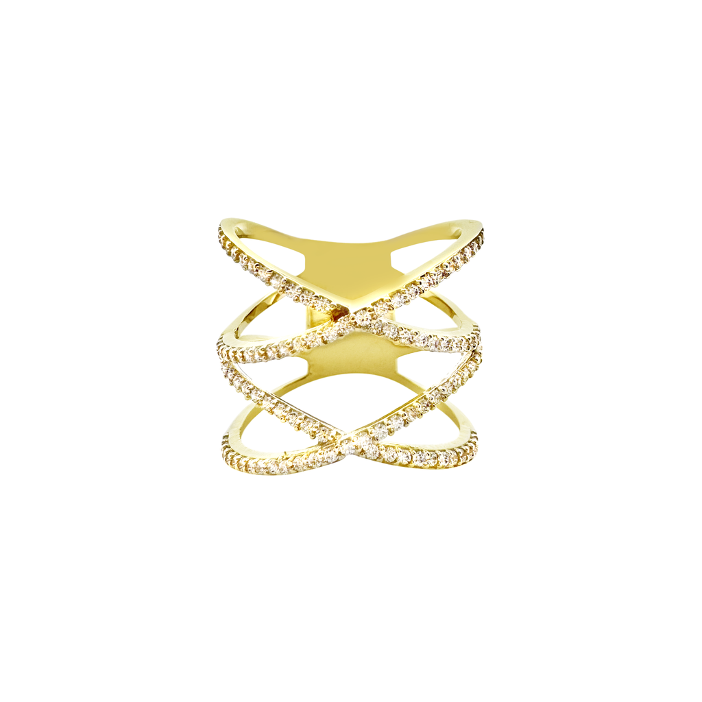 10K Yellow Gold Cz Fashion Ring Size 7 3.3Dwt