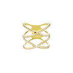 10K Yellow Gold Cz Fashion Ring Size 7 3.3Dwt